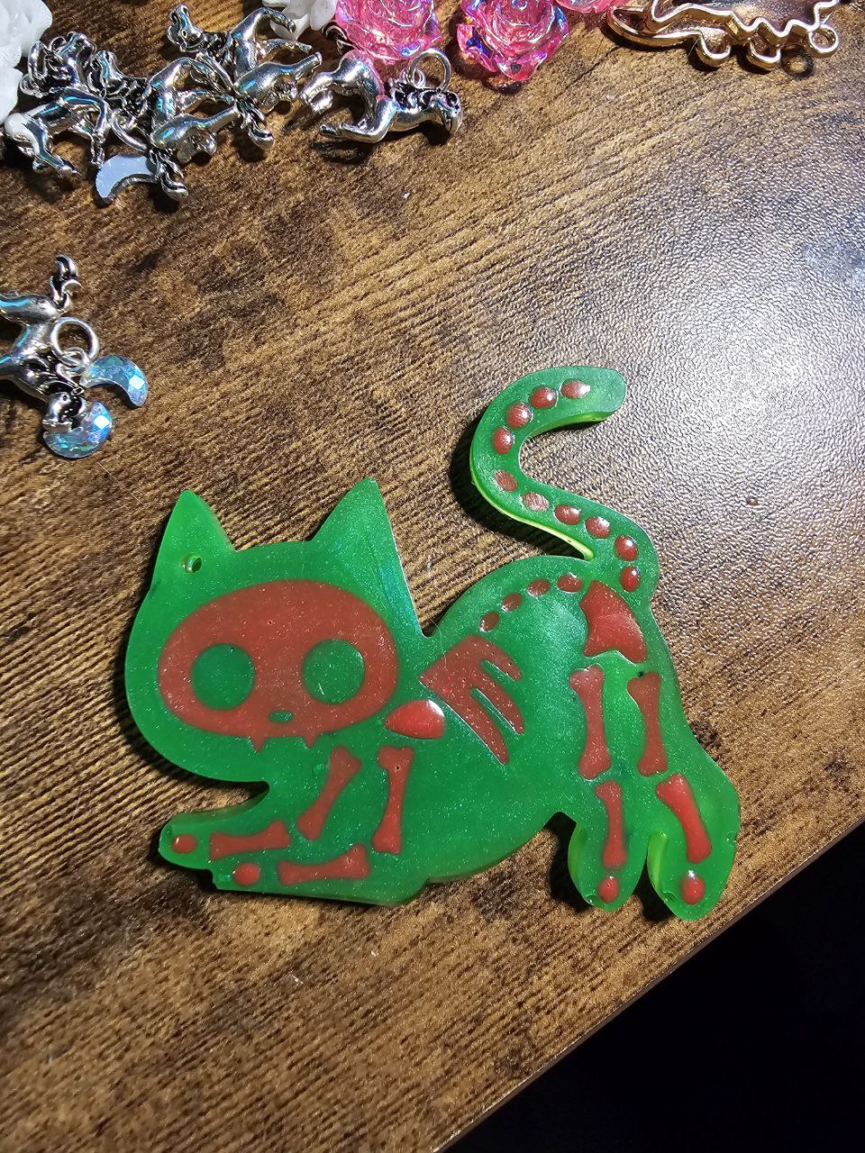 Skelly Kitty Keychains