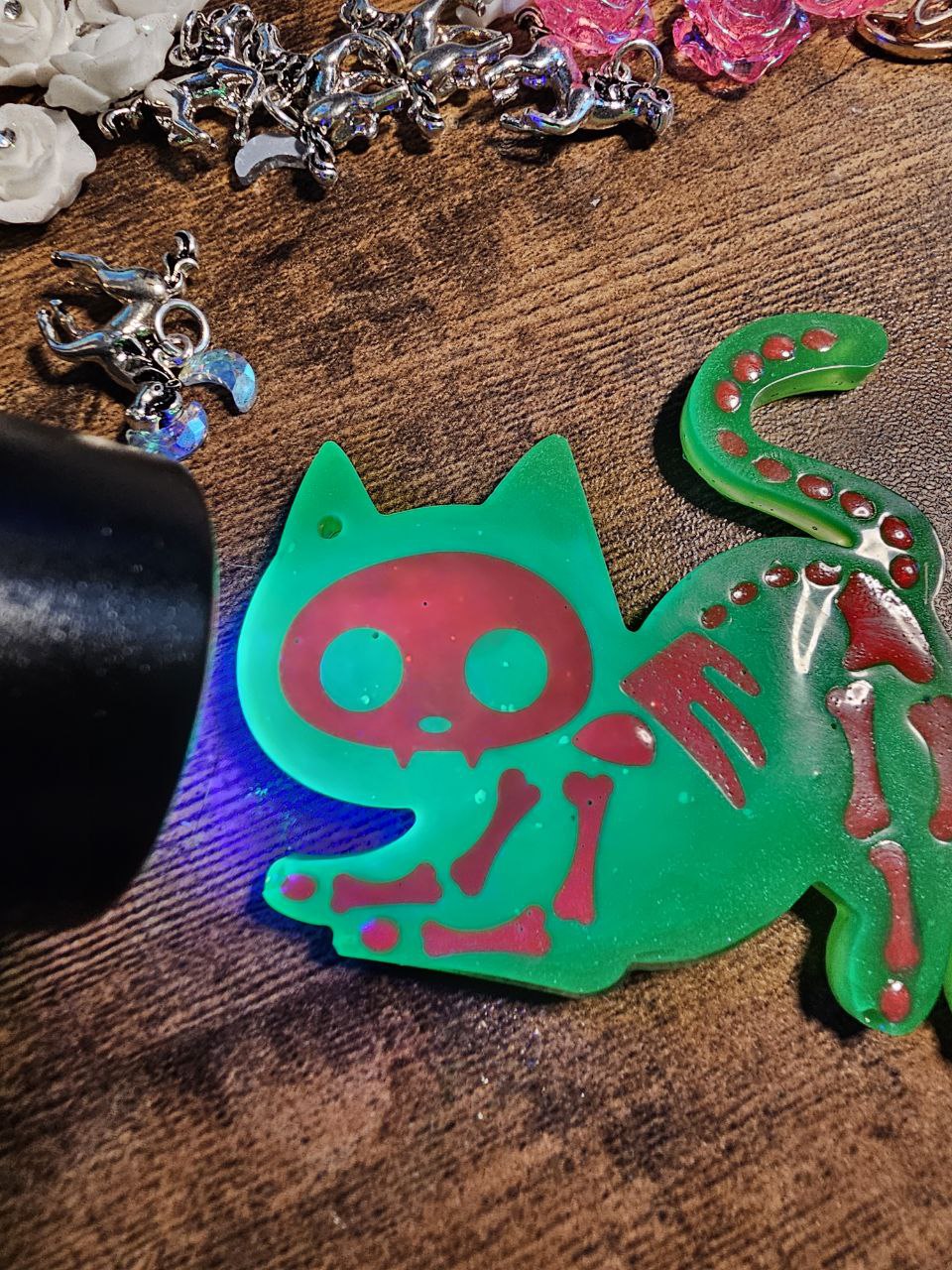 Skelly Kitty Keychains